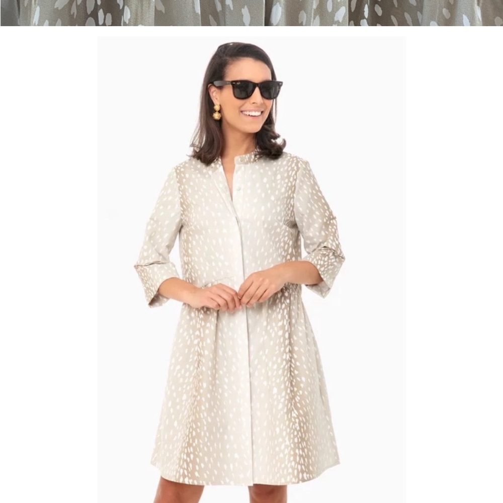 Tuckernuck antelope print royal shirt dress